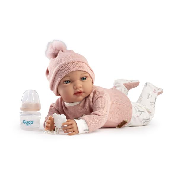 Guca 10301 ADA – zátěžová realistická panenka miminko s měkkým látkovým tělem – 38 cm