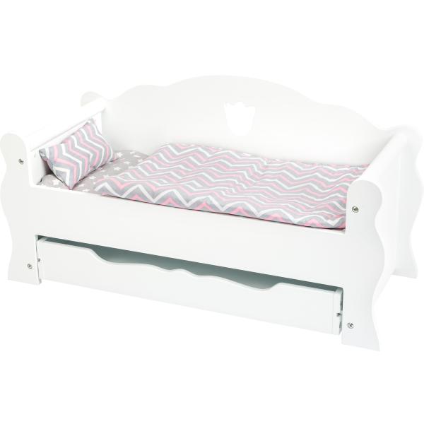 Small Foot Dřevěná postýlka pro panenku bílá (obrázek 3)