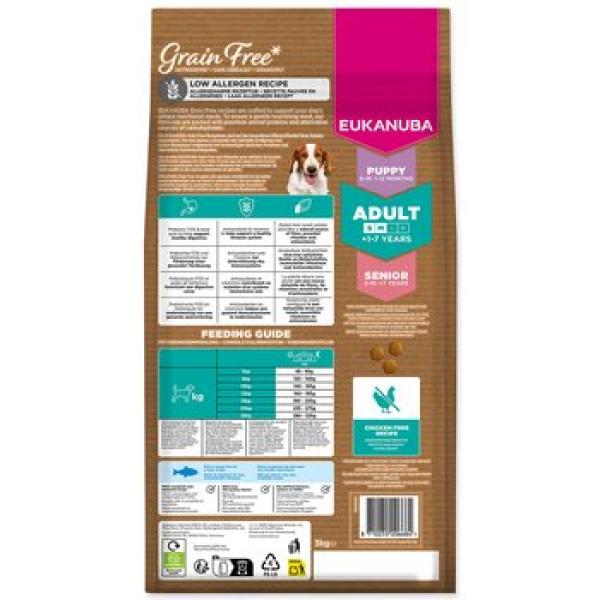 Krmivo EUKANUBA Grain Free Adult Small & Medium bohaté na mořské ryby 3 kg (obrázek 4)