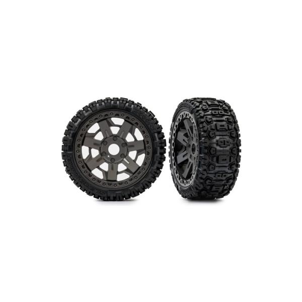 Traxxas Ruota 3.0", Cerchio Grigio, Pneumatico Sledgehammer (2)-image