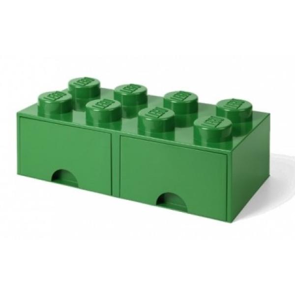 LEGO® úložný box 8 - se zásuvkami zelená 250 x 500 x 180 mm