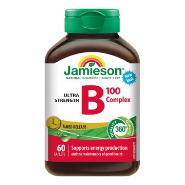 Jamieson B-komplex 100mg s postupným uvolňováním 60 tablet