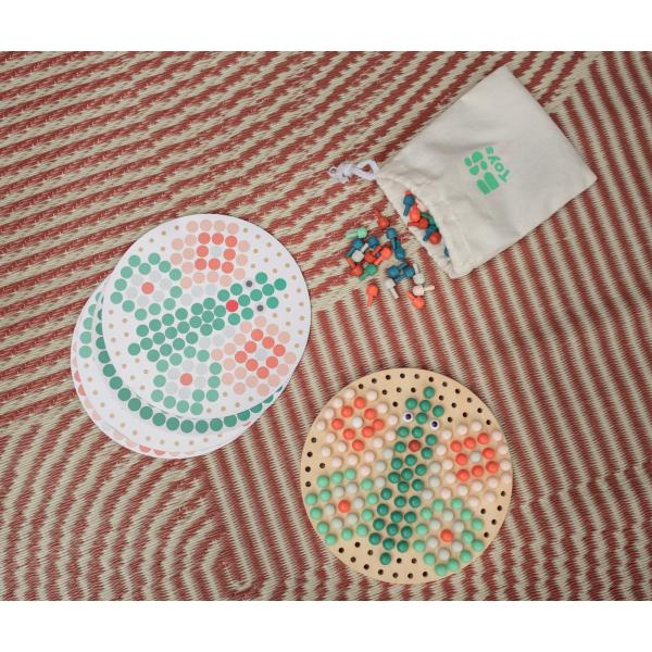 BS Toys Mozaika s dřevěnými kolíčky