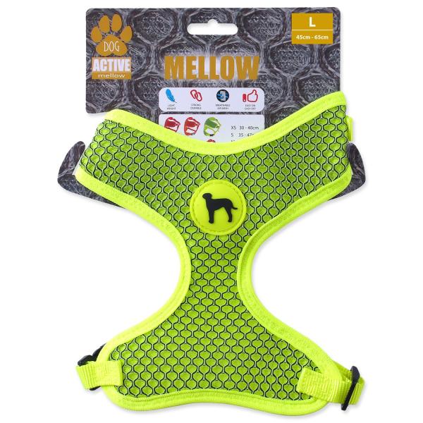 Postroj Active Dog Mellow L limetka 2×45-65cm