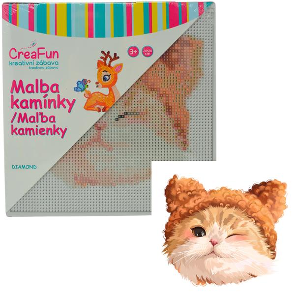 Diamantové maľovanie - Kreslené mačiatko 20 x 20 cm