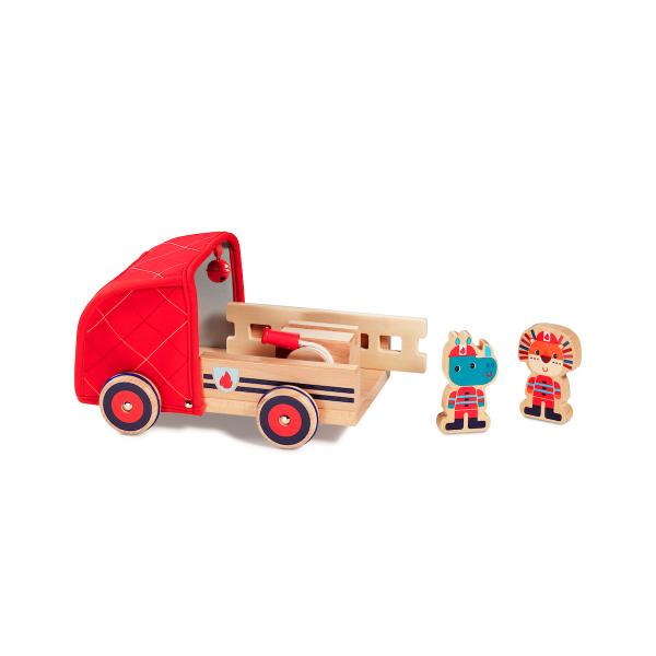 Lilliputiens - dřevěný hasičský automobil a nosorožec Marius (obrázek 3)