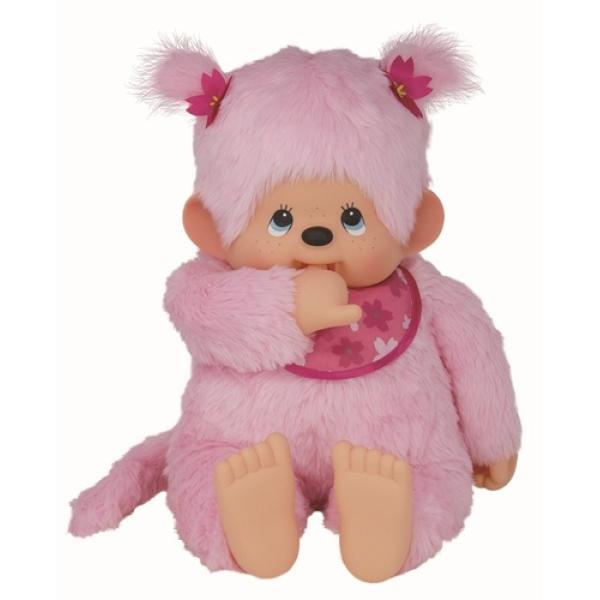 Monchhichi Mončiči dievča ružové s podbradníkom XL 80cm