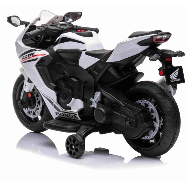 Elektrická Motorka HONDA CBR 1000RR, Licencované, 12V baterie, Plastová kola, bílá (obrázek 4)
