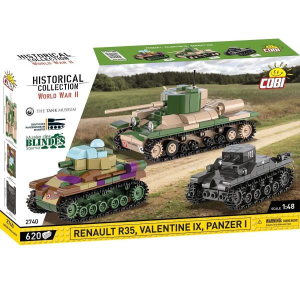 Cobi 3 tanks: Panzer I, Valentine IX, Renault R, 1:35, The Tank Museum, Les Blindes in Sau