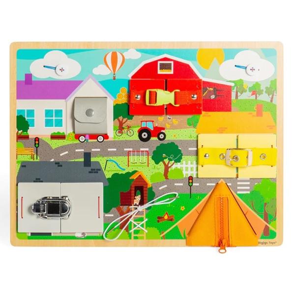 Bigjigs Toys Motorická doska každodenných zručností