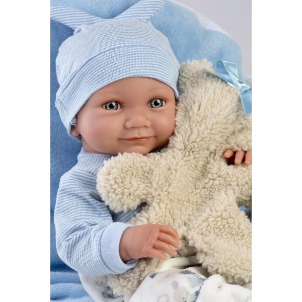Llorens 73807 NEW BORN chlapeček - realistická panenka miminko s celovinylovým tělem - 40 (obrázek 4)