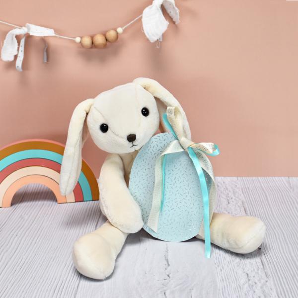 Doudou Histoire d´Ours Plyšový kamarád bílý zajíček 40 cm (obrázek 5)