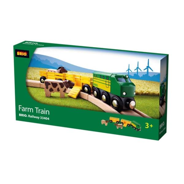 Brio Zemědělský vlak na přepravu zvířat s 2 vagonky, krávou, koněm (obrázek 3)