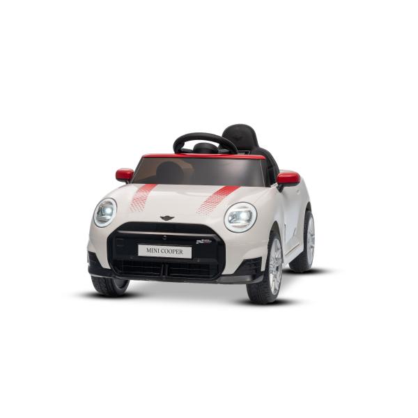 Elektrické autíčko BMW Mini Cooper 12V, bílé, USB Vstup s Bluetooth připojením na MP3 Pro