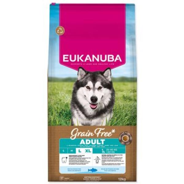 Krmivo EUKANUBA Grain Free Adult Large bohaté na oceánské ryby 12 kg