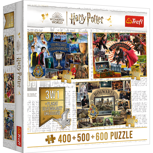 Trefl Puzzle Harry Potter Turnaj 3v1 400 + 500 + 600 dílků