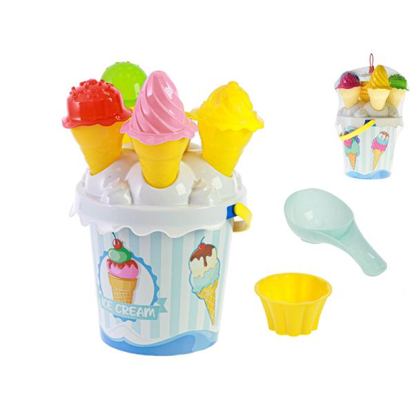 Sada na písek 27cm zmrzlina modrá 15ks