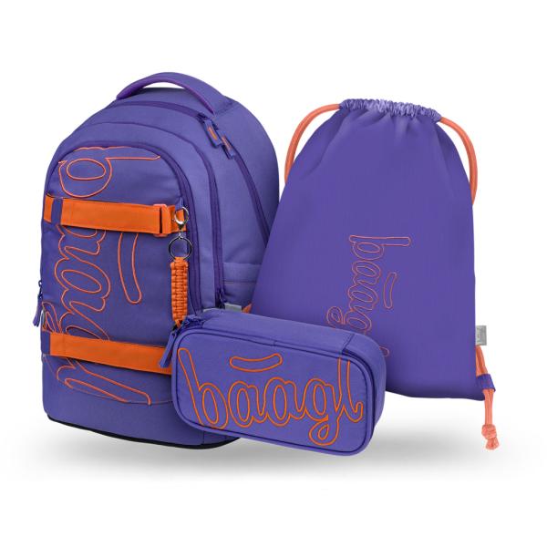 BAAGL SADA 3 Skate Max Orange: batoh, peračník, vrecko GRS