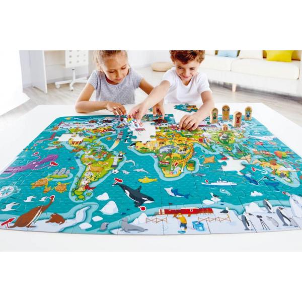 Hape Dětské puzzle - Mapa světa 2 v 1 (obrázek 5)