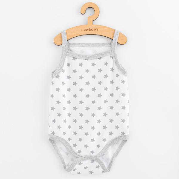 Dětské body bez rukávů New Baby Classic II hvězdičky šedé dívka 68 (4 - 6 m)