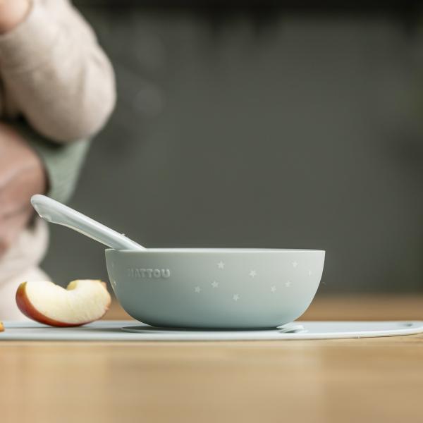 NATTOU Sada jídelní silikonová 4 ks, green