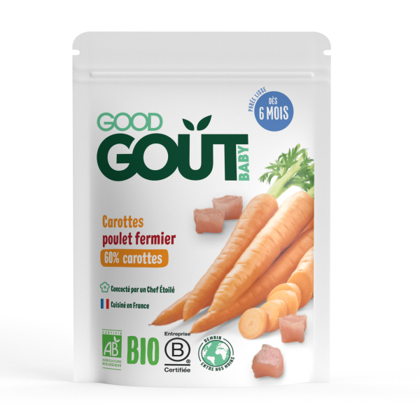 Good Gout BIO Mrkev s farmářským kuřátkem (190 g)