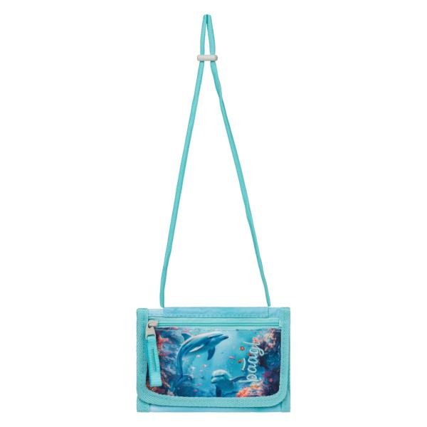 Baagl Portamonete Da Collo Per Bambini – Portafoglio Per Ragazzi – Portamonete, Mini Portafoglio, Borsellino Per Monete, Delfino, 9 X 15 X 2 Cm, Casual-image