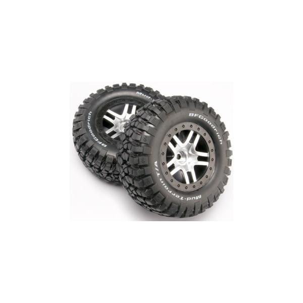 Traxxas kolo 2.2/3.0", disk SCT Split-Spoke saténový-černý, pneu KM2 (2) (2WD přední)