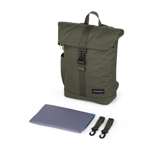 Petite&Mars Batoh přebalovací na kočárek Jackob Military Green (obrázek 8)