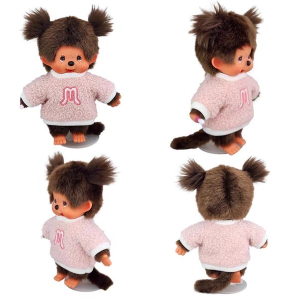 Monchhichi Mončiči dívka v růžovém huňatém svetru 20cm