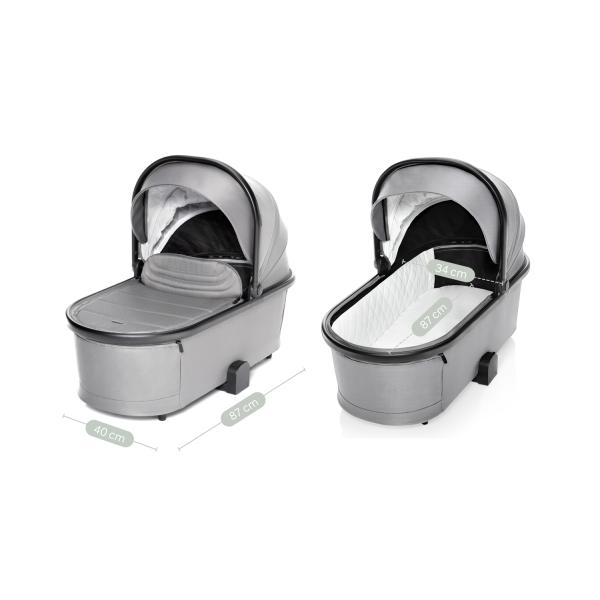 Nastavte športový kočík Move Cross 3 + korba XL 3 + adaptéry, Metal Grey (obrázek 10)