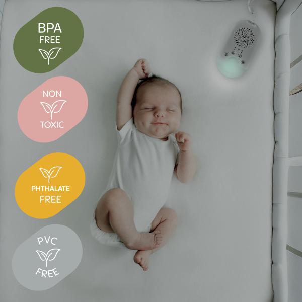 Přenosný připínací modul se světlem LED, bílým šumem a zvuky, White (obrázek 10)