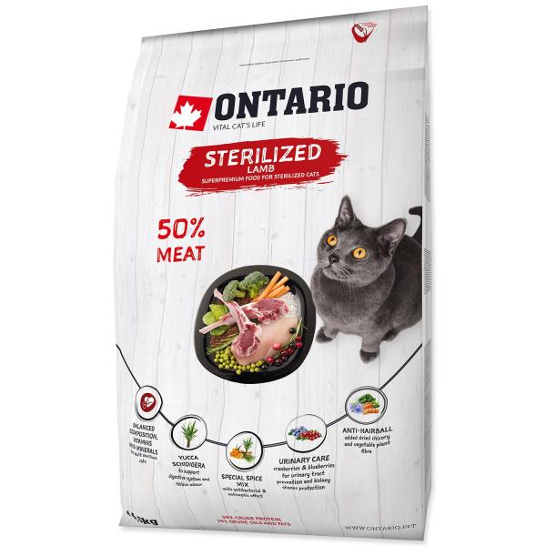 Krmivo Ontario Cat Sterilised Lamb 6,5kg (obrázek 3)