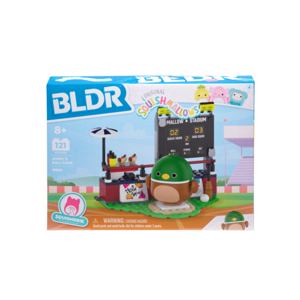 SQUISHMALLOWS stavebnice BLDR – Avery a baseballové hřiště