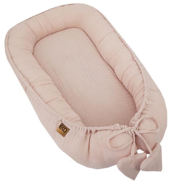 EKO Hnízdo pro miminko mušelínové Powder pink 90×60 cm