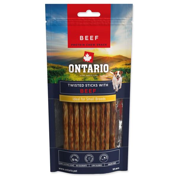 Delicia Ontario Protein palitos masticables enrollados con carne de res 10uds 12,7cm