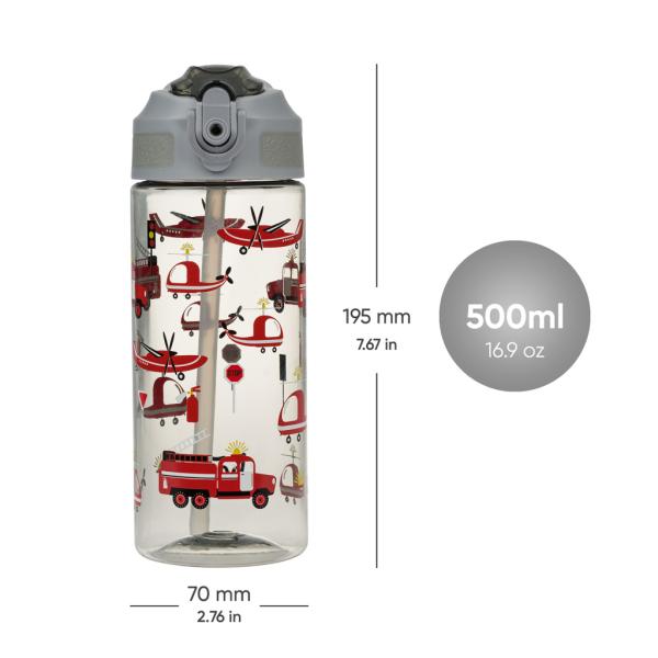 BAAGL Tritanová láhev na nápoje se slámkou Záchranáři, 500 ml (obrázek 5)