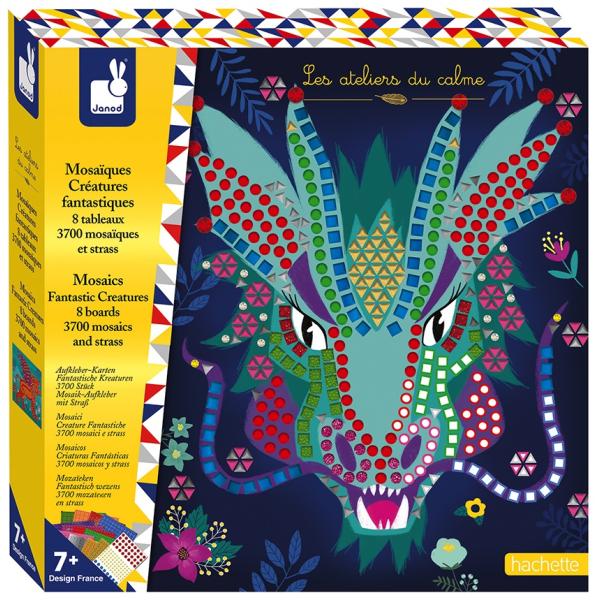Janod Atelier mosaico Animales Fantásticos Set Maxi 7+