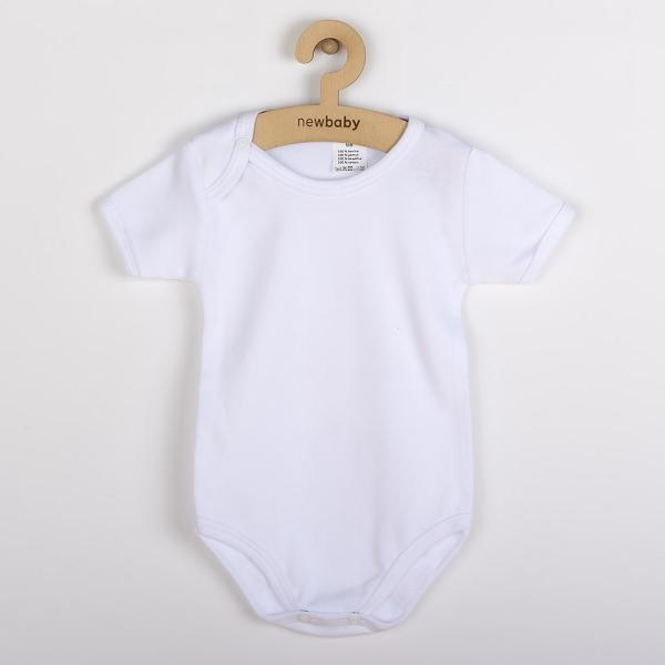 Luxusní bavlněné body krátký rukáv New Baby - bílé 62 (3-6m)