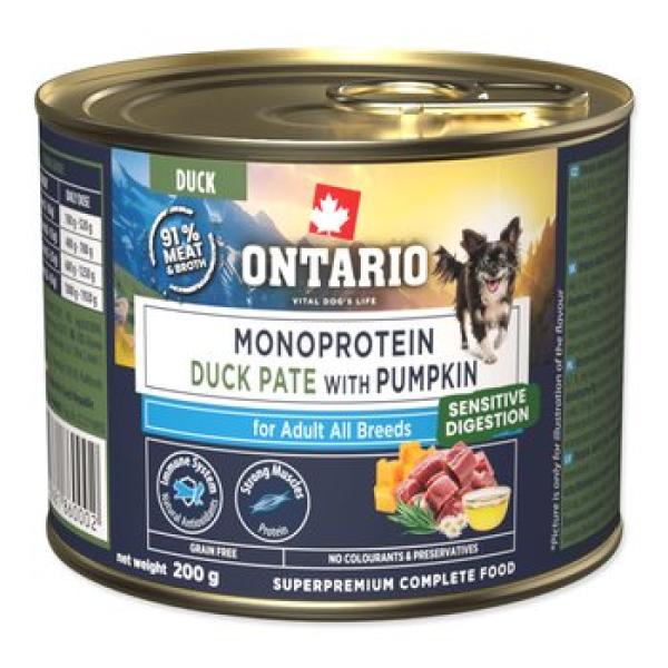 Konzerva Ontario Adult monoprotein kachní paté s dýní 200g