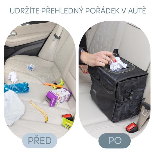 Vodotěsný odpadkový koš do auta s víkem, Black (obrázek 5)