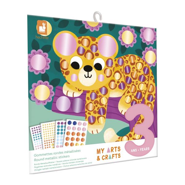 Janod My Arts&Crafts Mini Glitzernde Runde Aufkleber Tiger Und Freunde Ab 3 Jahren-image