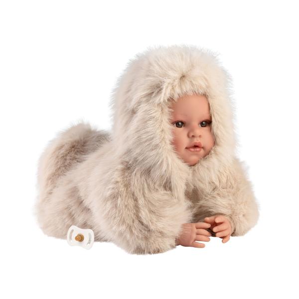 Llorens 74504 NEW BORN – realistická panenka miminko se zvuky a měkkým látkovým tělem – 45