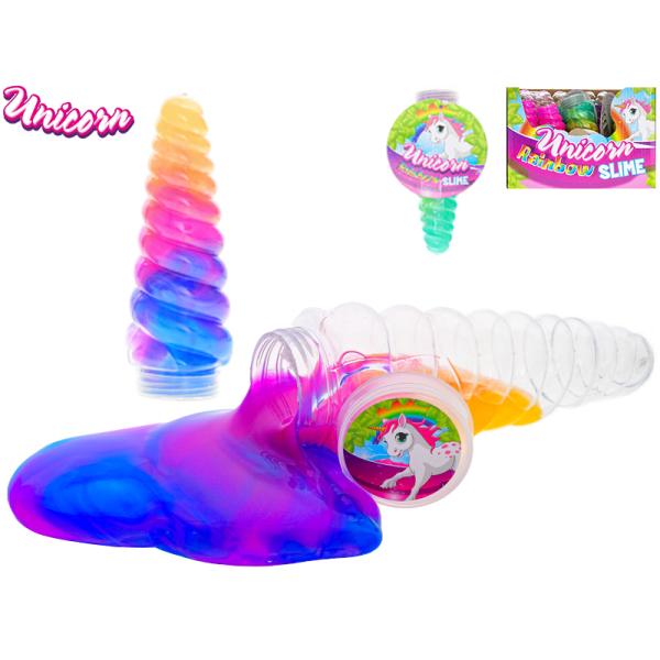 Unicorn roh jednorožce 13cm s duhovým slizem