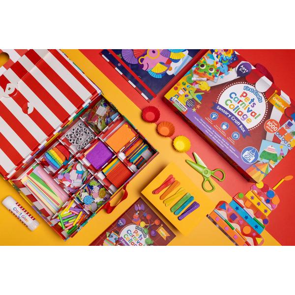 MY CREATIVE BOX® Kreativní kolážová senzorická sada Zvířátka z karnevalu