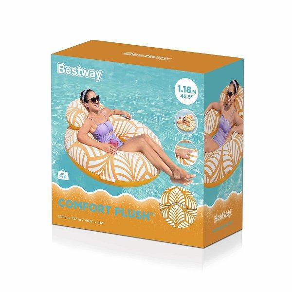 Bestway Nafukovací kruh/křeslo s úchyty Comfort Plush Deluxe, 118x117cm (obrázek 5)
