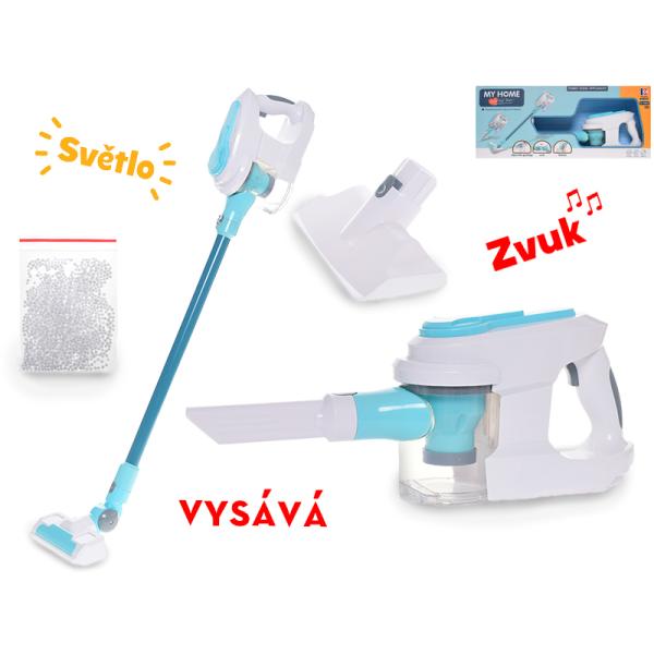 Tyčový vysavač 34 cm na baterie s doplňky 3 ks se světlem a zvukem
