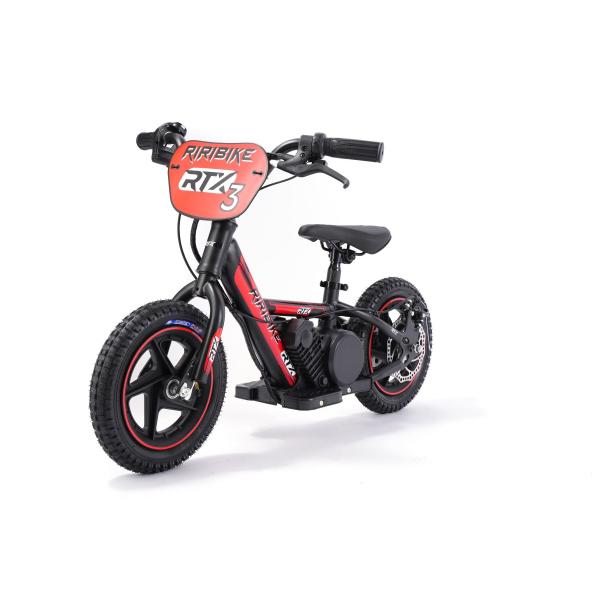 Bici Elettrica Per Bambini Riribike RTX3 24V (12"), Rosso, Batteria Al Litio, Motore 100W, Freno A Disco, Sedile Regolabile In Morbido Pu-image