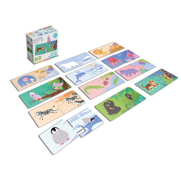 KukiKuk 80036 Velké puzzle duo Kde bydlí zvířátka