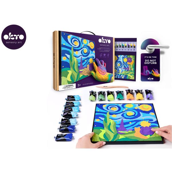 OKTO Malování hmotou podle čísel motiv „Malý princ noční obloha“ 29×29 cm